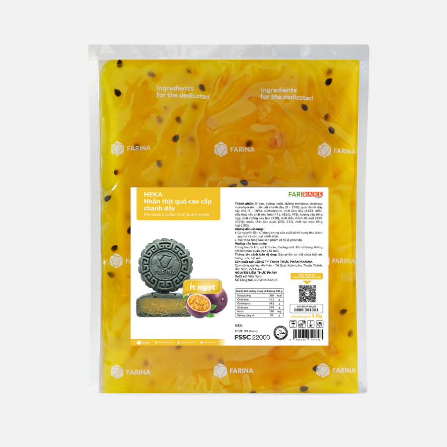 Farina — Heka – Nhân thịt quả cao cấp Chanh dây, FariBake