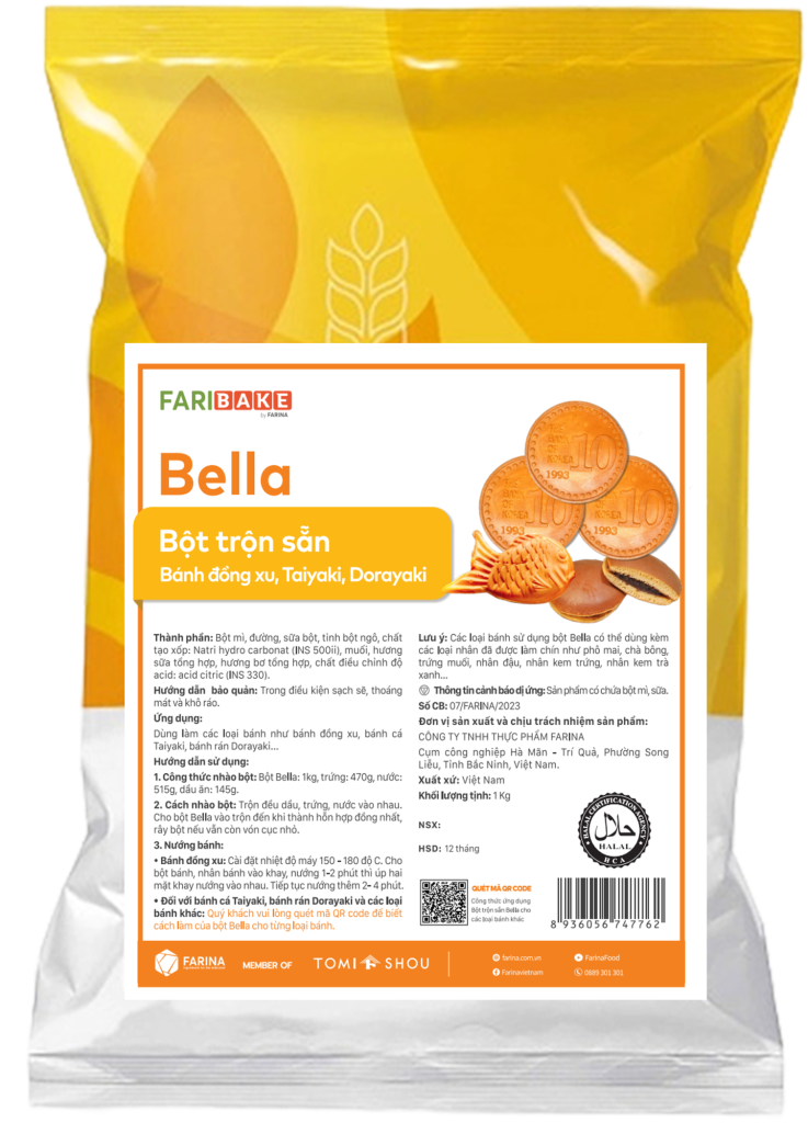 Farina — Bella – Bột Trộn Sẵn Bánh Đồng Xu, Taiyaki, Dorayaki